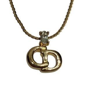 Dior CD Logo Gold Brand Accessories Necklace Women's